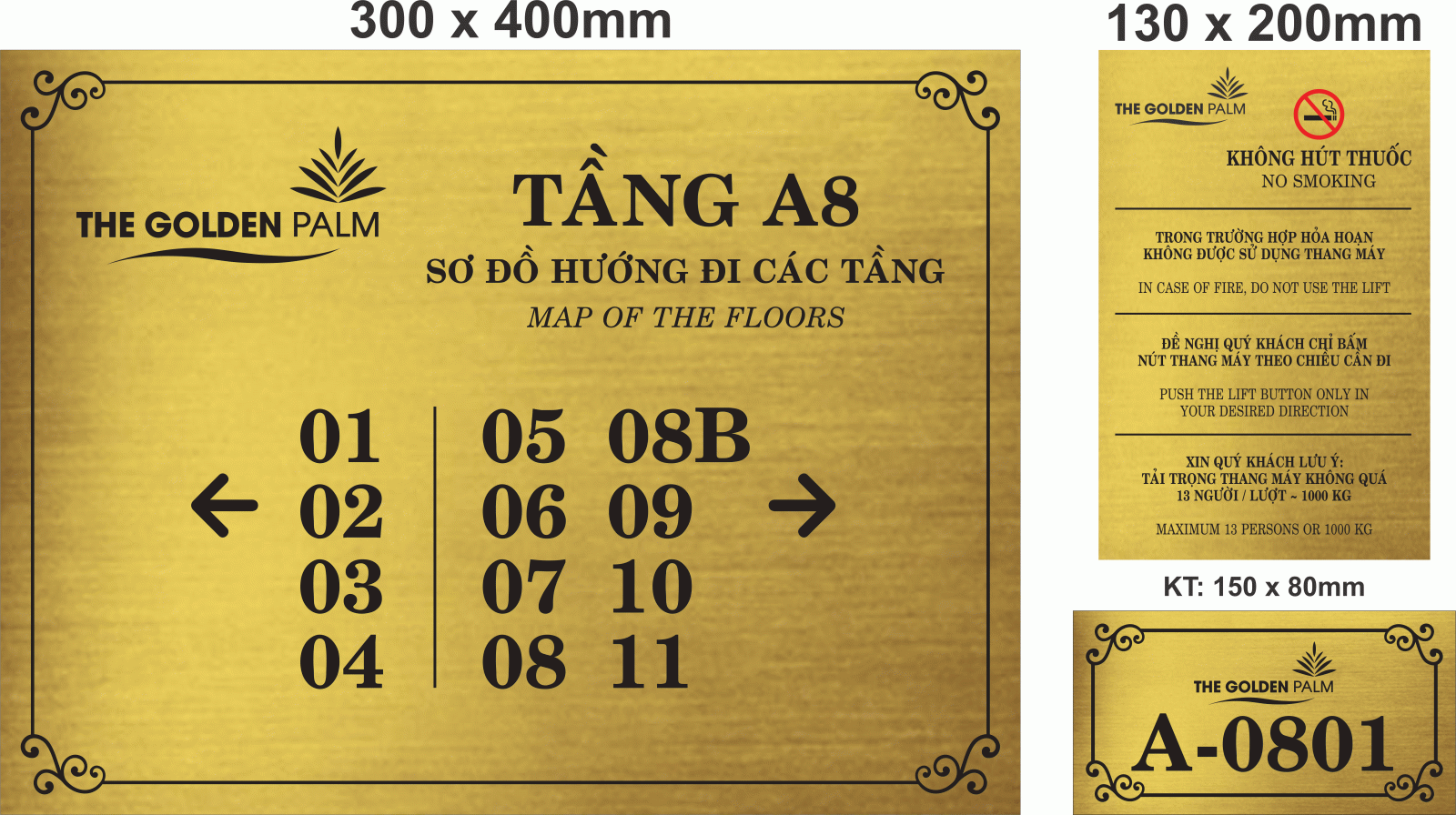 Biển hiệu chỉ dẫn bằng inox